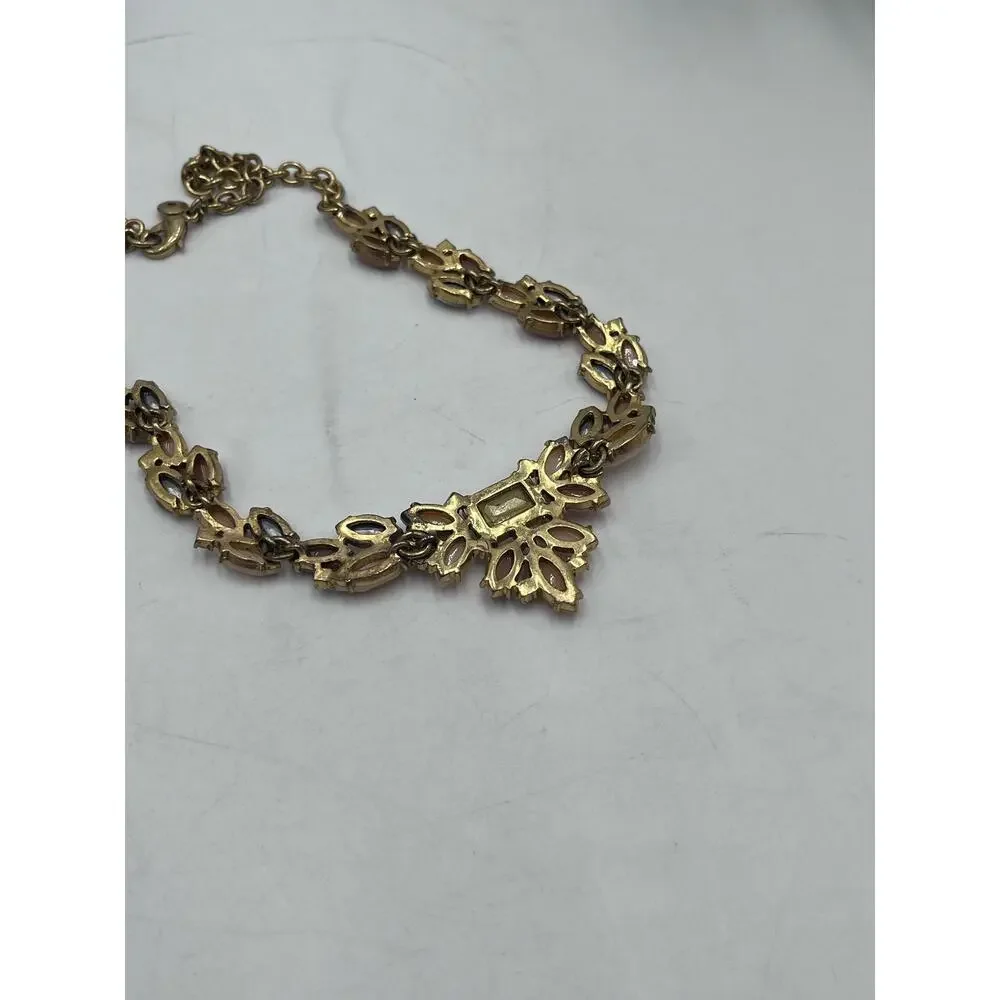 J.‎ Crew Pink, Beige, Blush Marquis Stones Crystals Pointed Vine Necklace